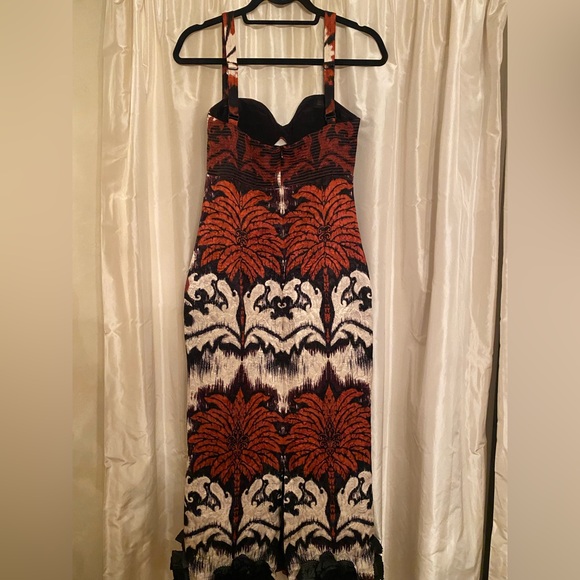 Johanna Ortiz Women's Red Talismatic Message Silk Midi-Dress Size 2 - Picture 4 of 10